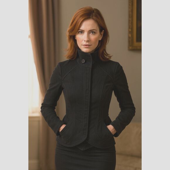 DVF Diane Von Furstenberg Black Button Up Jacket Top  Women's Size 2 - Picture 1 of 9